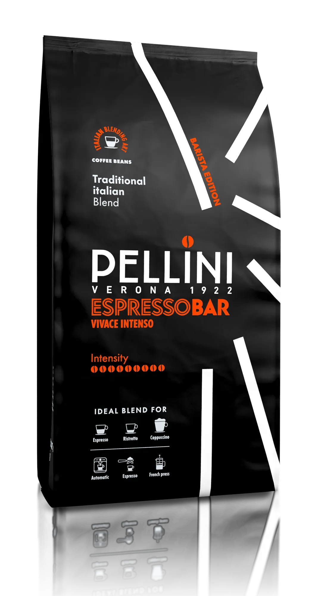 Caffè Pellini miscela Espressobar in grani, confezione soft pack