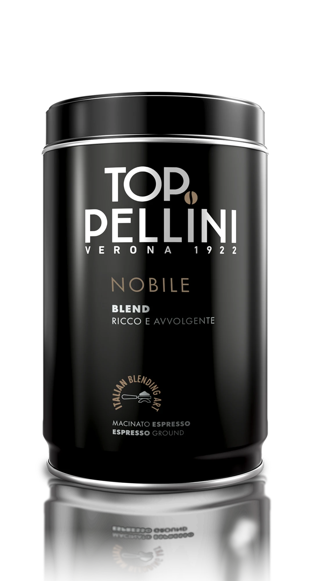 Nobile macinato moka latta Caffè Pellini miscela Nobile macinato espresso, confezione in latta